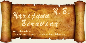 Marijana Birovica vizit kartica